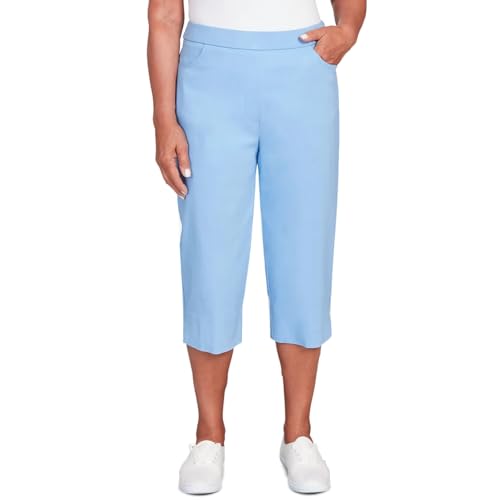 Alfred Dunner Women's Classics Neutrals Flat Front Split Hem Allure Clamdigger Capri Pant