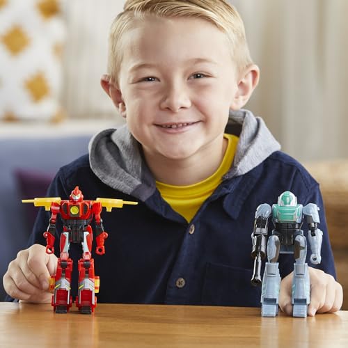 Transformers EarthSpark Cyber-Combiner Terran Twitch and Robby Malto Robot Action Figures, Interactive Toys for Boys and Girls Ages 6 and Up