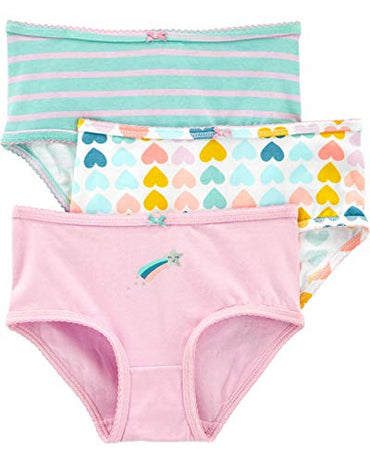 Carter's Big Girls 3-Pack Stretch Cotton Panties Soft Comfortable Underwear