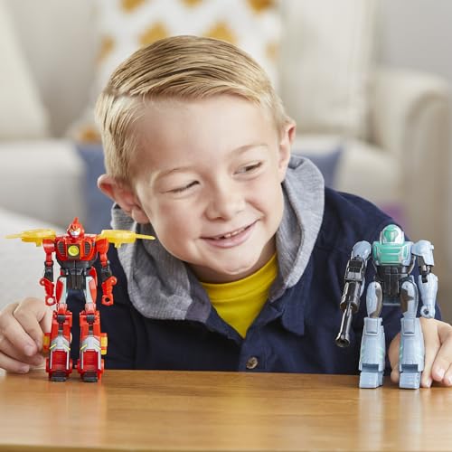 Transformers EarthSpark Cyber-Combiner Terran Twitch and Robby Malto Robot Action Figures, Interactive Toys for Boys and Girls Ages 6 and Up