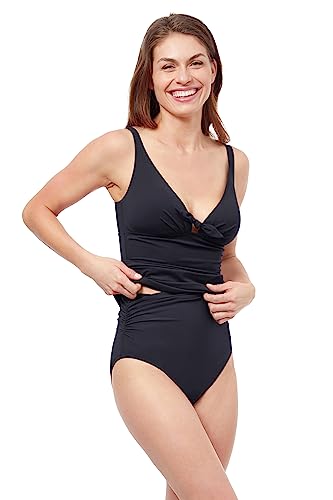 Profile by Gottex Women's Dandy Bow Tie V-Neck Tankini Top with Underwire Support
