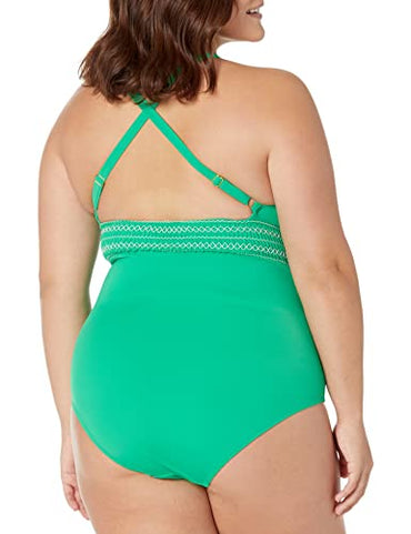 City Chic Lucia One Piece Swimsuit Plus Size with Underwire Support & Criss Cross Back