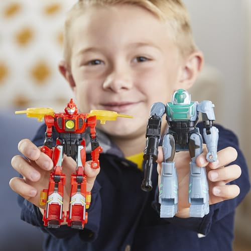 Transformers EarthSpark Cyber-Combiner Terran Twitch and Robby Malto Robot Action Figures, Interactive Toys for Boys and Girls Ages 6 and Up