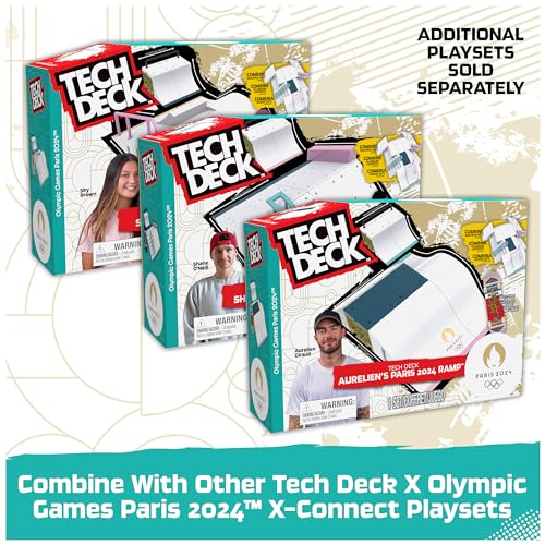 Tech Deck, Sky Brown’s Olympic Games Paris 2024 Ramp, Customizable X-Connect Park Creator Playset & Exclusive Fingerboard, Kids Toy for Ages 6