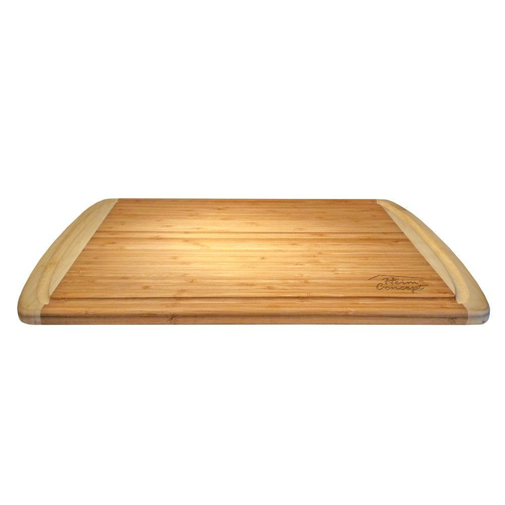 Heim Concept Organic Bamboo Large Cutting Board with End Groove, Beige