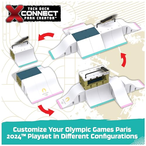 Tech Deck, Sky Brown’s Olympic Games Paris 2024 Ramp, Customizable X-Connect Park Creator Playset & Exclusive Fingerboard, Kids Toy for Ages 6