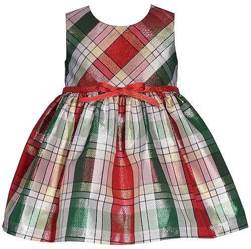 Bonnie Jean Girl's Holiday Christmas Dress and Coat Set for Baby, Toddler and Little Girls