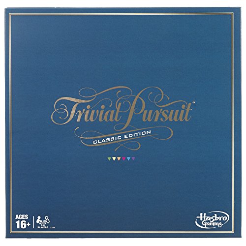 Hasbro Gaming Trivial Pursuit Game: Classic Edition 2 Players 16+ Yrs Trivia Board Game