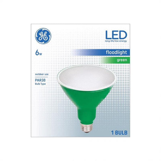 GE LED PAR38 Green Light Bulb 6W E26 Base Decorative Outdoor Lighting