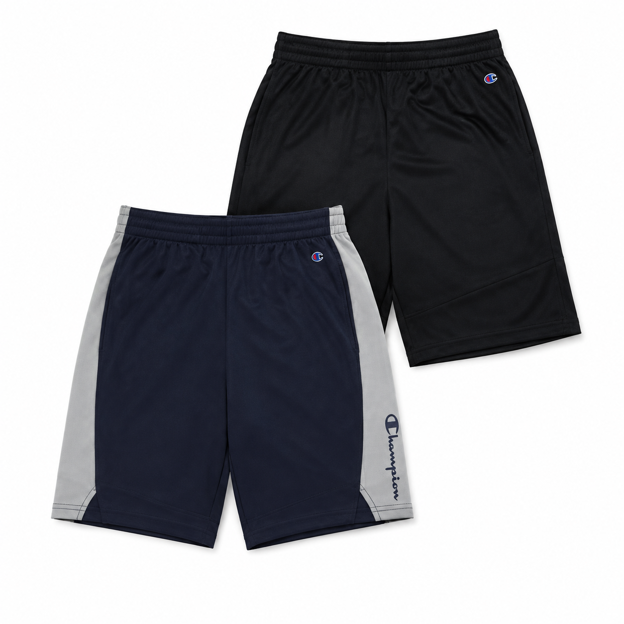 Champion Boys’ Moisture-Wicking UPF 30 Quick-Dry Active Shorts, 2-Pack