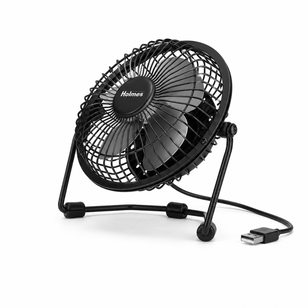 Holmes 4-Inch USB-Powered Adjustable Personal Desk Fan – Black