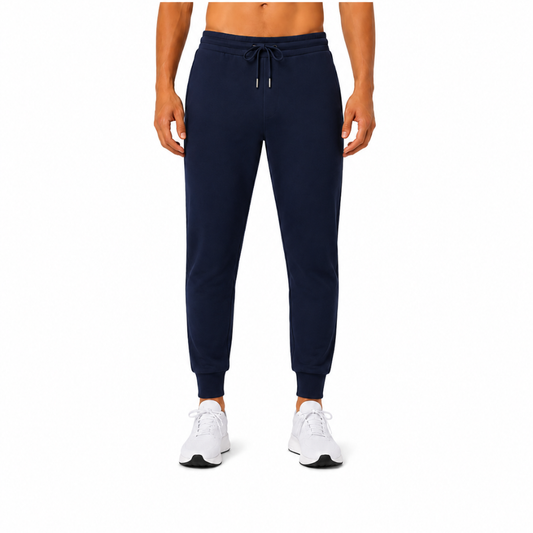 Men's Soft Stretch Terry Jogger Pants – Blue | Comfortable Athletic & Casual Sweatpants