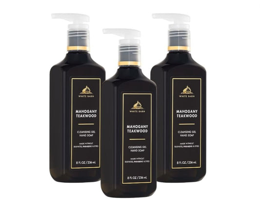 Bath & Body Works Mahogany Teakwood Hand Soap with Vitamin E Aloe 3 Pack