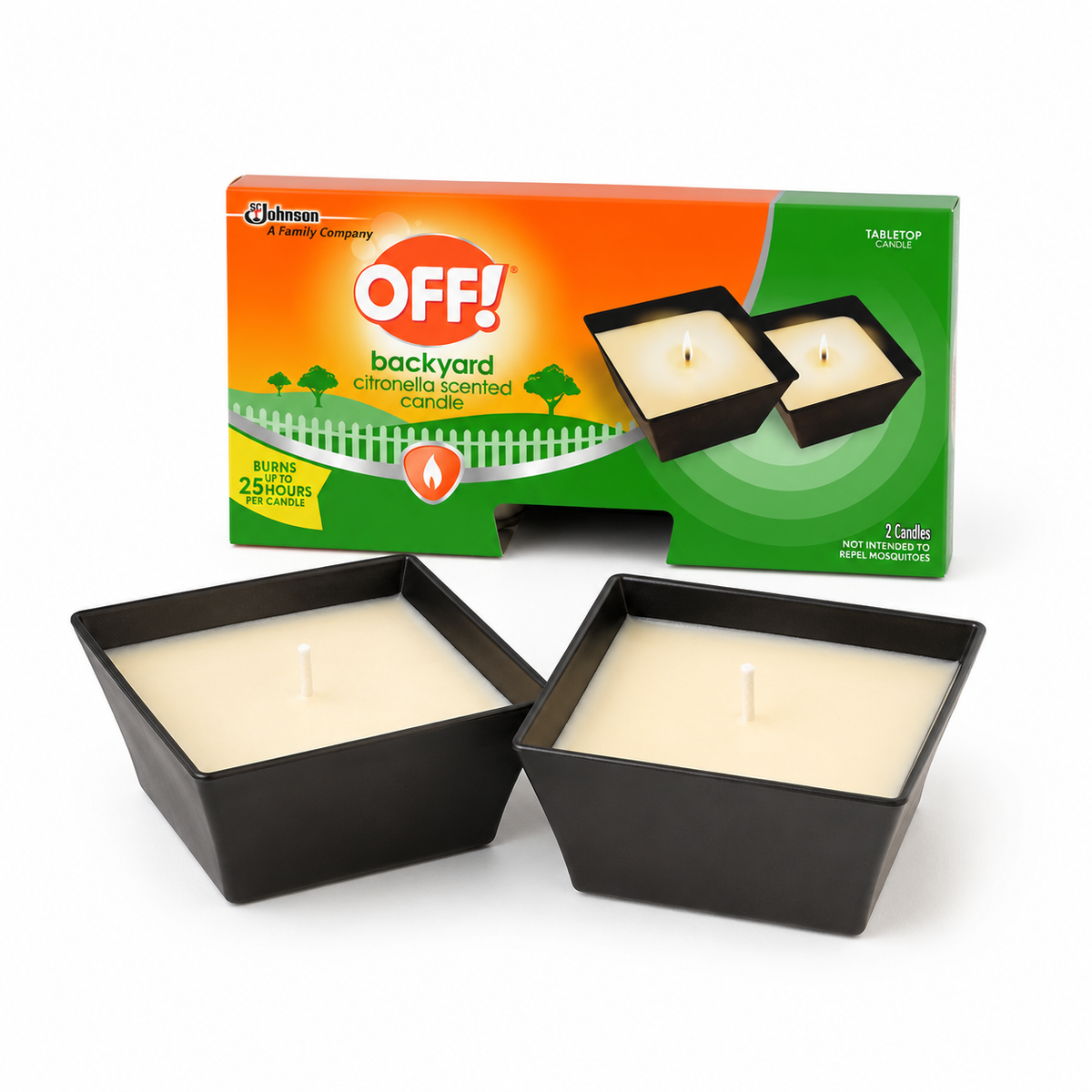 OFF! Backyard Citronella-Scented Tabletop Candles, 8 oz Each, 2-Pack