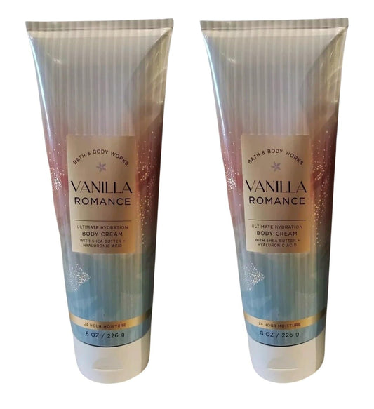 Bath & Body Works Vanilla Romance Body Cream 2 Pack 8 oz Moisturizing Lotion