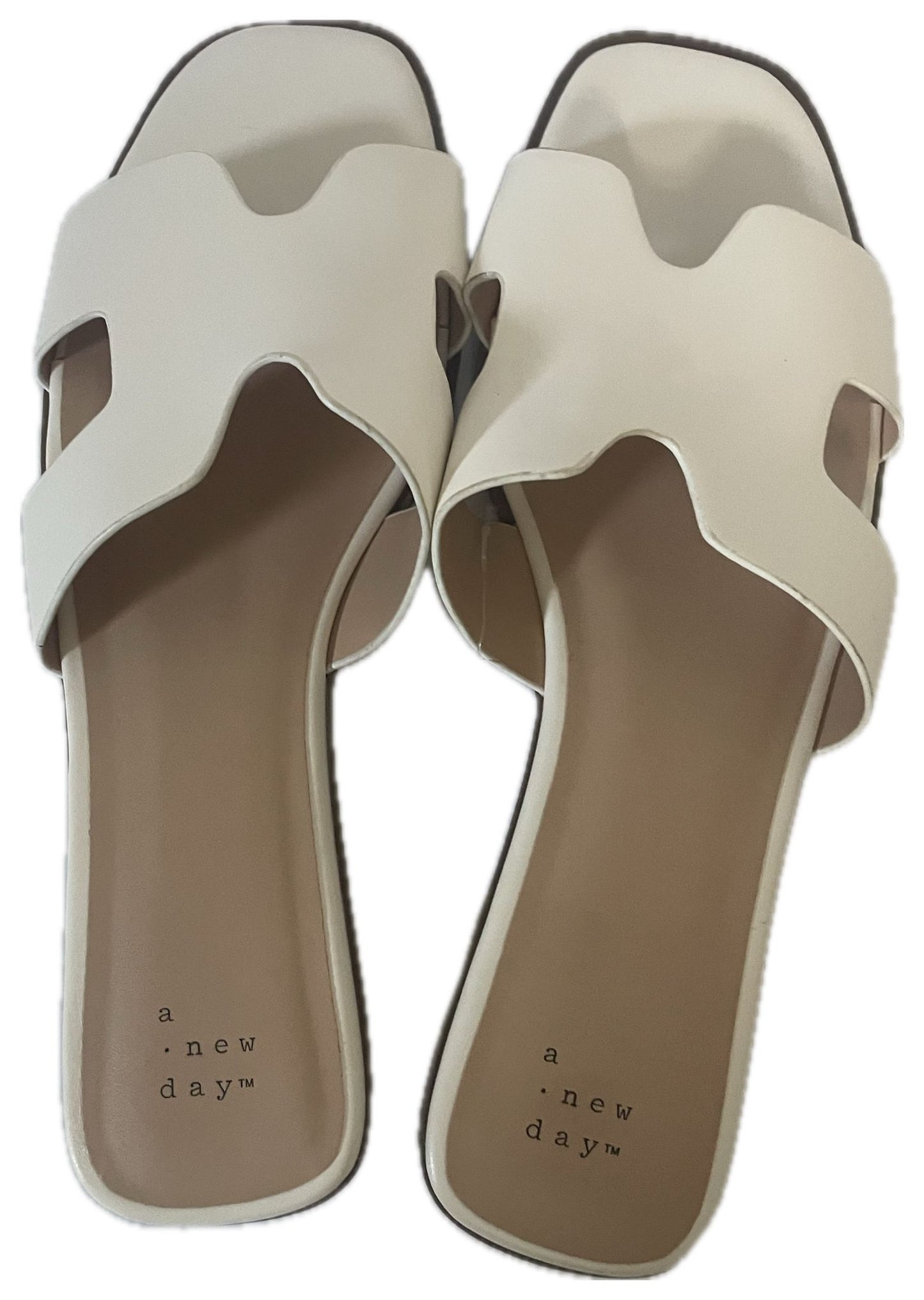 Women's Nina Slide Sandals - a New Day White 9.5