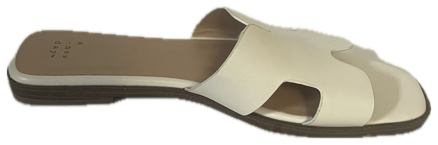 Women's Nina Slide Sandals - a New Day White 9.5
