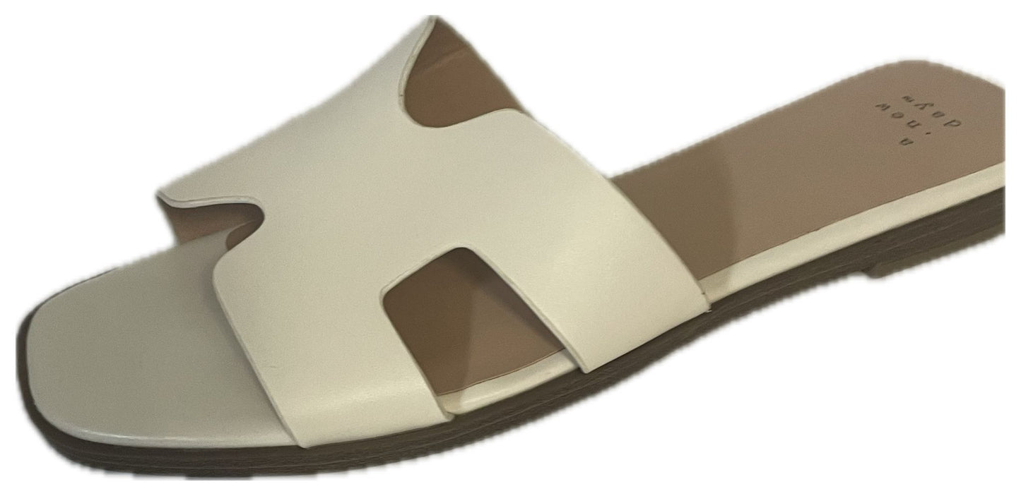 Women's Nina Slide Sandals - a New Day White 9.5