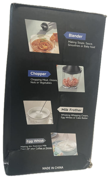 1100 Watt Hand Blender 5 in 1 Multifunction Stick Blender – Stainless Steel Kitchen Mixer Set