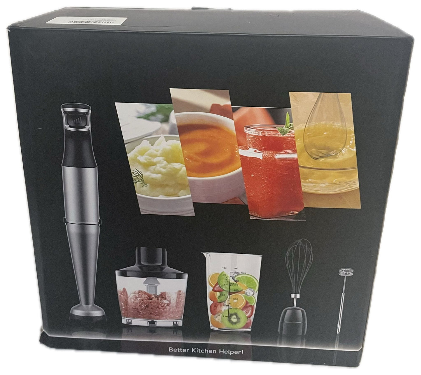 Immersion Blender Handheld 1100 W Trigger Variable Speed 5‑in‑1 Stick Blender, Silver