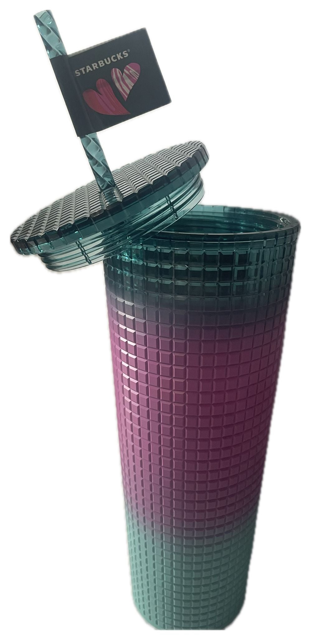 Starbucks Tri-Color Grid Gradient Cold Cup – 24oz (Valentine’s Day FY24 Edition)