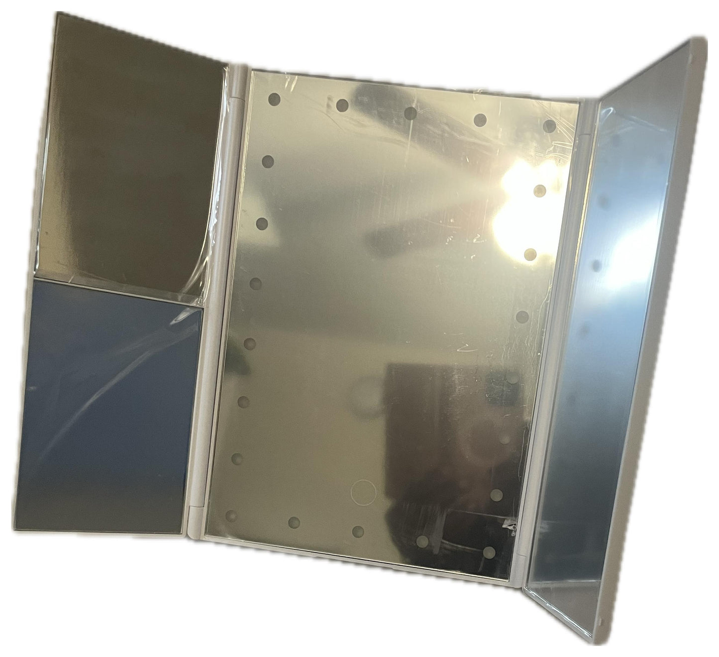 Vobor Lighted Trifold Vanity Makeup Mirror – 3X/2X/1X Magnification with 21 LED Lights & Touch Sensor