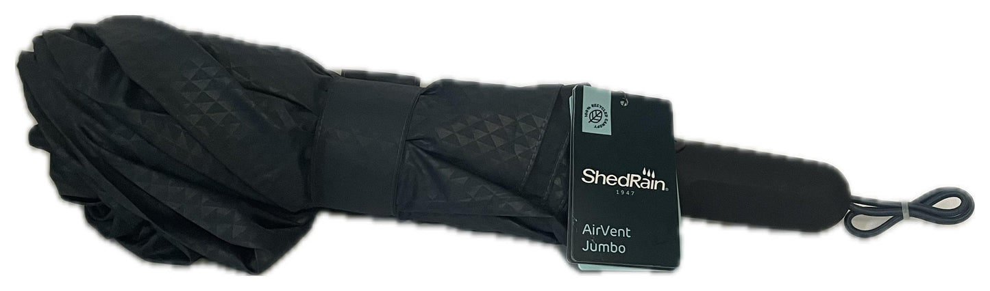 ShedRain Jumbo Auto Open/Close Compact Umbrella – Gray Geometric, 54" Span