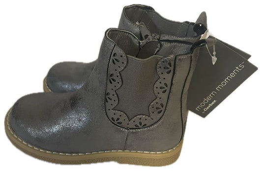 Modern Moments by Gerber Infant & Toddler Girls Metallic Dark Grey Chelsea Boots