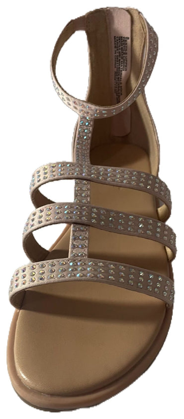 Cat & Jack Girls’ Rainee Gladiator Sandals, Blush Open-Toe Back Zipper