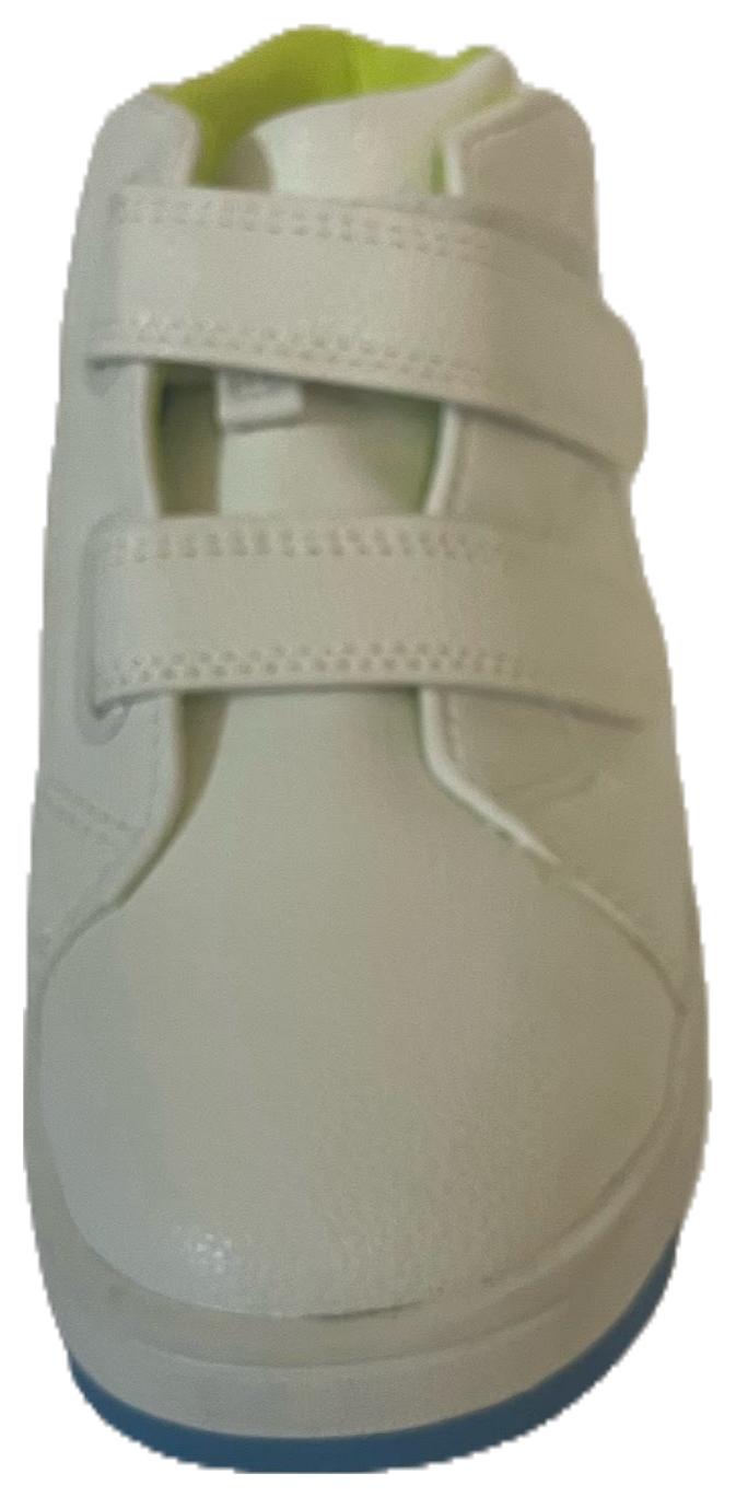 Toddler/Kids’ White Velcro Strap Sneakers with Blue Sole