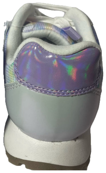 Cat & Jack Girls' Ellison Sneakers, Purple Glitter Color-Block Shoes