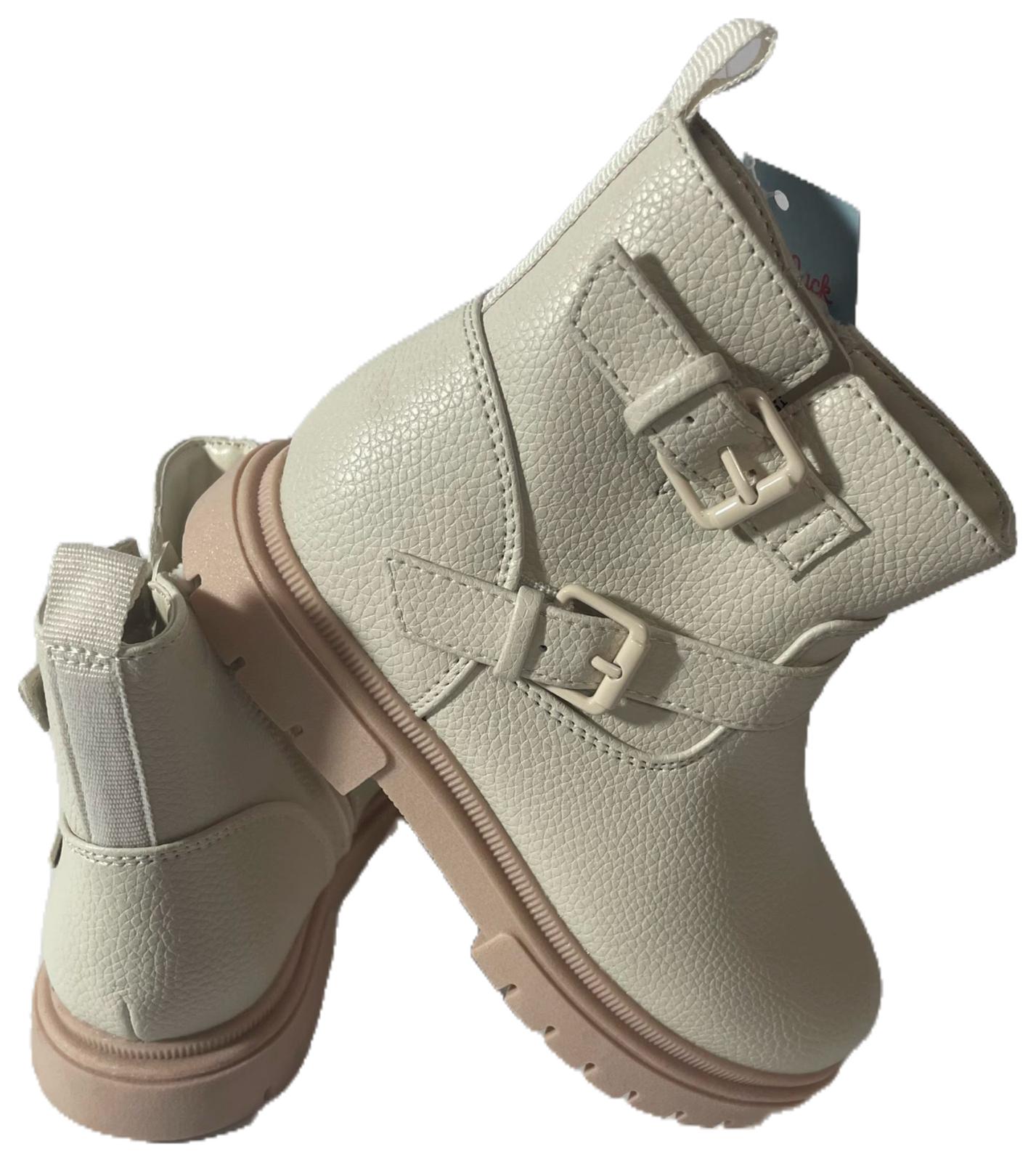 Cat & Jack Toddler Evie Buckle Boots - Cream (11T)
