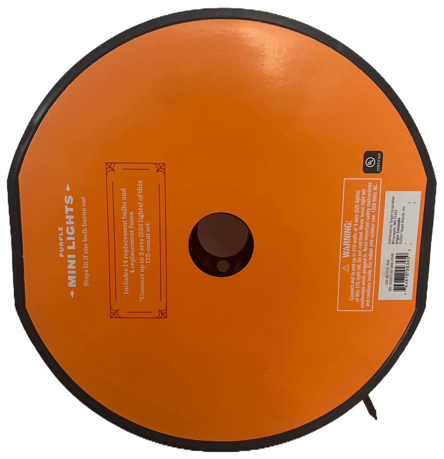 Hyde & Eek! Boutique 350‑count Orange Mini String Lights (Indoor/Outdoor, Black Wire)