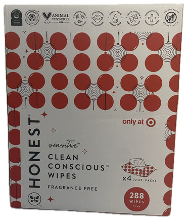 The Honest Company Baby Wipes Sensitive Skin 288 Count Plant-Based
