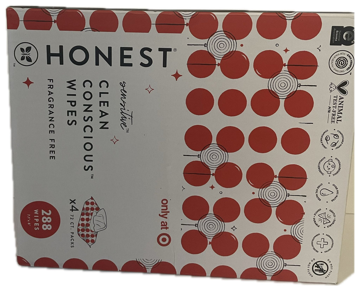 The Honest Company Plant-Based Baby Wipes - RED-y to Celebrate - 288ct