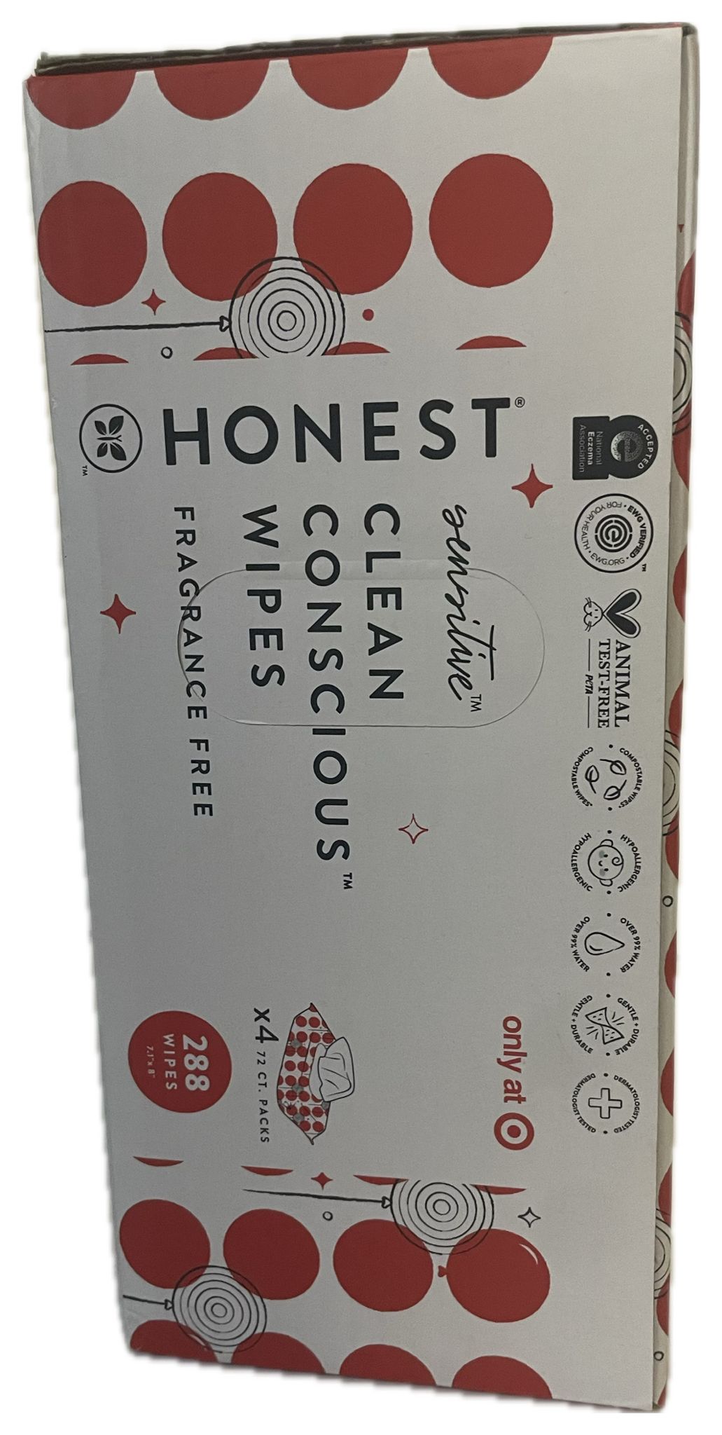 The Honest Company Plant-Based Baby Wipes - RED-y to Celebrate - 288ct