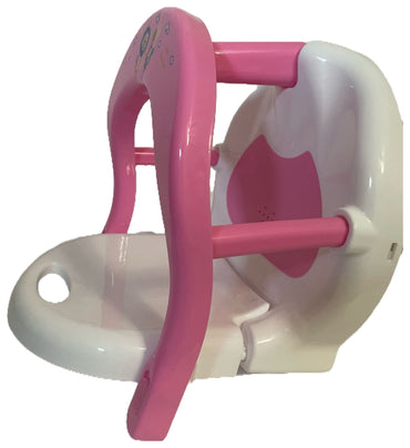 Foldable Baby Bath Seat with Suction Cups Non Slip Infant Bath Ring Pink White