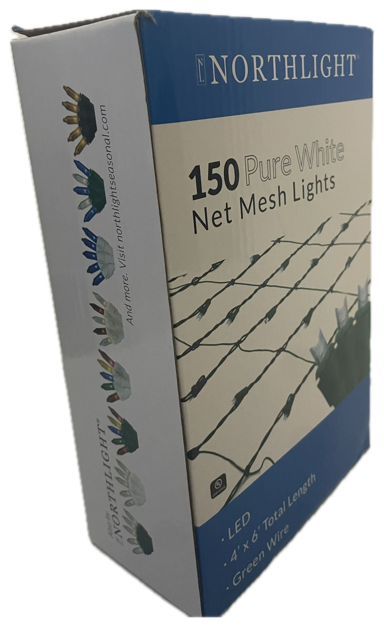 4 Ft. X 6 Ft. Pure White LED Net Style Christmas Lights with Green Wire
