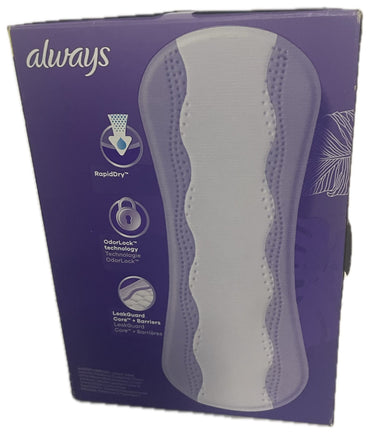 Always Daily Extra Protect Panty Liners Extra Long 60 Count with Odor Neutralization