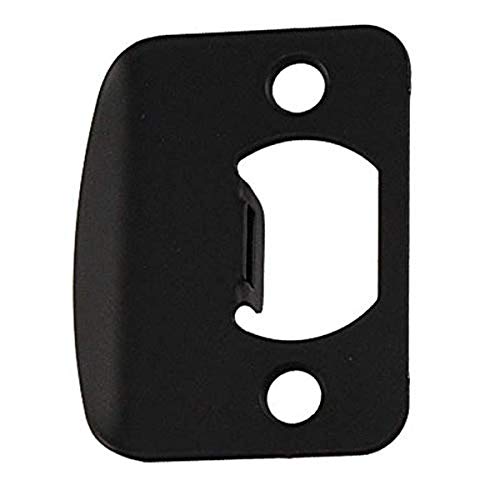 Kwikset 83796 Full Lip Strike Plate 1/4" Round Corner RCS4 Iron Black