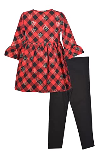 Bonnie Jean Girls Christmas Leggings Set Buffalo Check Holiday Outfit 3-6M
