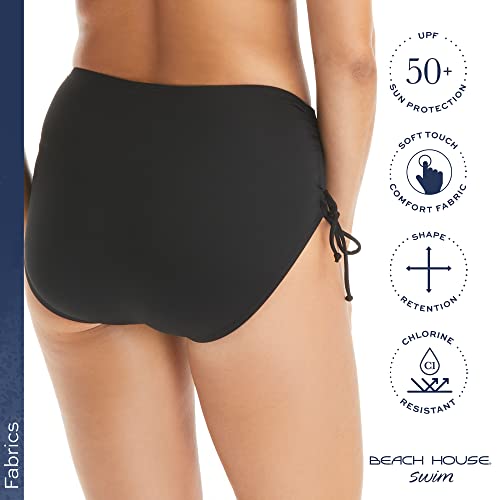 BEACH HOUSE Hayden Side Tie Bikini Swim Bottom — Modest High Waisted Full Coverage Bathing Suit