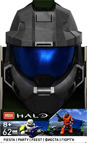 Mega Halo Fiesta Spartan Helmet Character Pack Construction Set, Building Toys for Boys