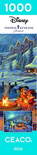 Ceaco - Thomas Kinkade - Disney Dreams Collection - Holiday - Mickey and Minnie Christmas Lodge - 1000 Piece Jigsaw Puzzle