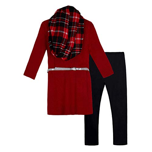 Amy Byer girls 7-16 Sweater and Legging Clothing Set Outfit With Scarf