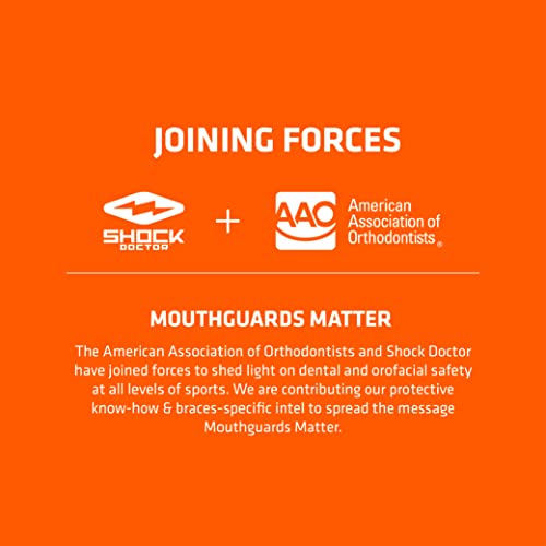 Shock Doctor Double Braces Mouth Guard. Upper and Lower Teeth Protection. Mouthguard No Boil / Instant Fit. For Youth, Teenager, Kids and Adults. Mouth Piece OSFA