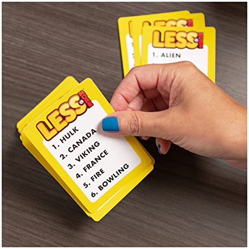 Spin Master Games Less is More, Party Board Game Fun Word Letter Card Game Funny Gift Toy Living Room Family Game Night.
