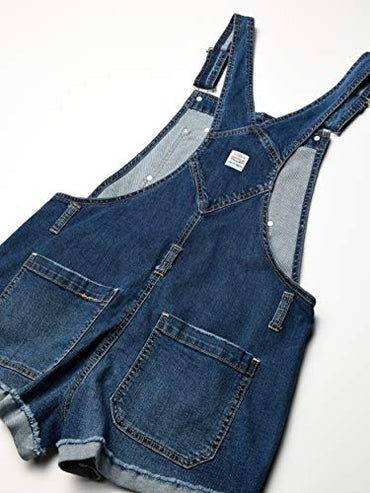 UNIONBAY Women's Denim Shortall Adjustable Strap Casual Romper