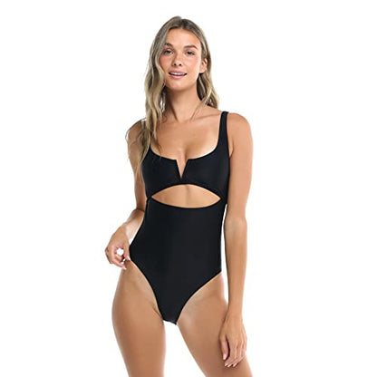 Body Glove Women's Standard Smoothies Eli Solid One Piece Swimsuit with V-Wire Neckline