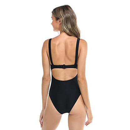 Body Glove Women's Standard Smoothies Eli Solid One Piece Swimsuit with V-Wire Neckline
